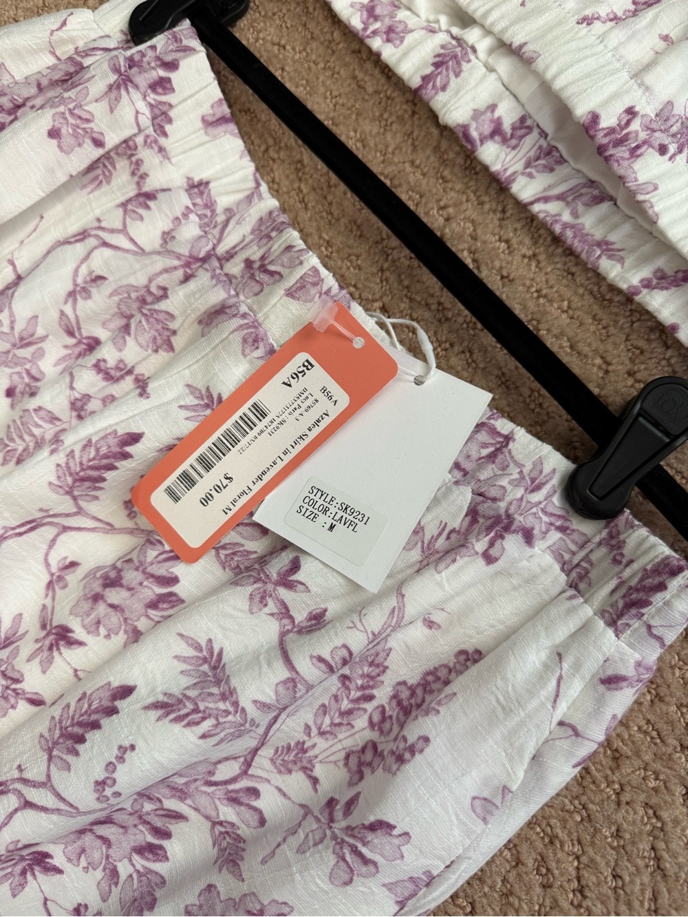 Lucy Paris Cream and Light Lilac Floral Maxi Two-Piece Dress - Picture 4 of 7